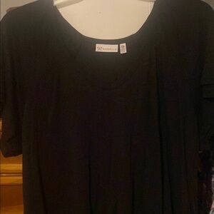 Rafaella Black Short Sleeve Blouse